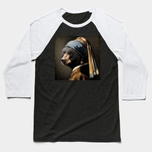 Wildlife Conservation - Pearl Earring Black Bear Meme Baseball T-Shirt